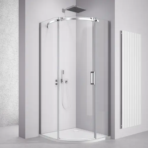 Kabina prysznicowa półokrągła 90 x 90 x 200 cm lewa THRON SQUARE TL2690L-5002 POLYSAN