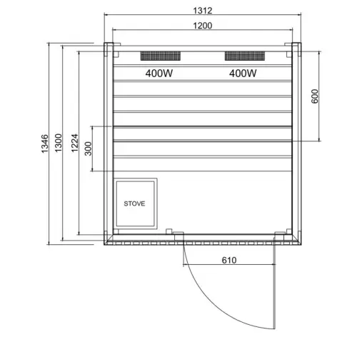 Sauna zewnętrzna dla 2 osób FA10130 TRONDHEIM Sanotechnik