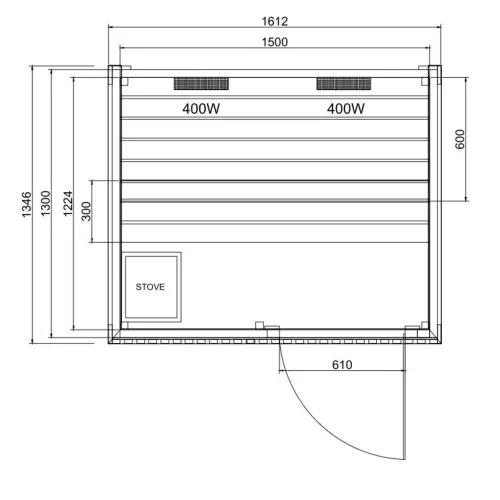 Sauna zewnętrzna dla 2 osób FA10160 TRONDHEIM M Sanotechnik