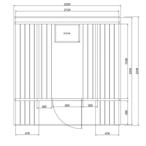 Sauna zewnętrzna dla 6 osób F60300 LIETO Sanotechnik