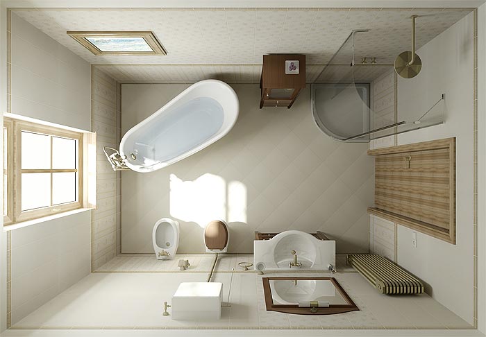 Duża luksusowa łazienka w stylu RETRO VK006